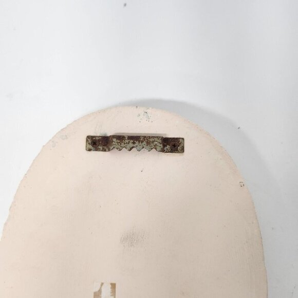 Vintage Butterfly Flower Wall Plaque 3D Oval Chalkware Home Decor Purple Yellow - Picture 3 of 8